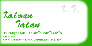 kalman talan business card